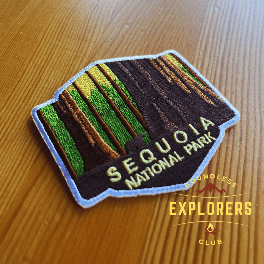 Sequoia National Park Patch for Backpack Denim Jacket Iron On Embroidery Decal Themed Hiker USA Mountain Nature Bear Travel Gifts for Her