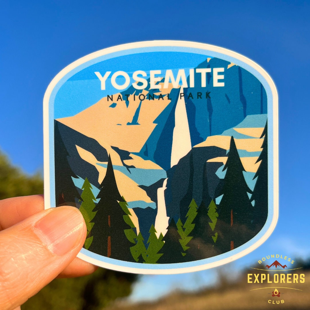 Yosemite Falls National Park Sticker for Water Bottle Laptop Car Sticker Themed USA Traveler Nature Hiking Waterproof Vinyl Decals Gift Her