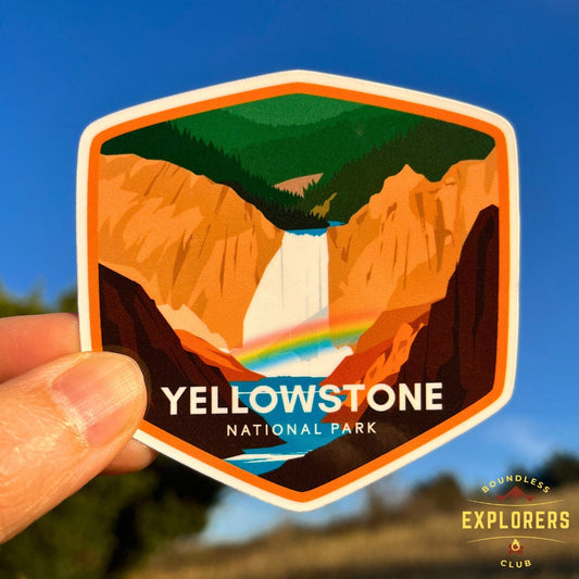 Yellowstone Lower Upper Falls Waterfall National Park Sticker for Water Bottle Laptop Car Sticker Themed Waterproof Vinyl Decals Gift Her