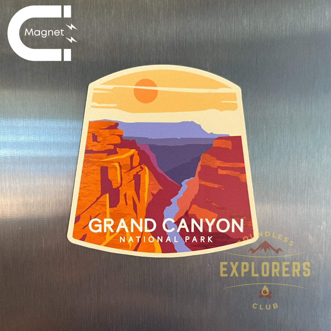 Grand Canyon National Park Fridge Magnet for Refrigerator Themed Hiker Traveler Hiking Mountain Waterproof Vinyl Souvenir for Gift for Her