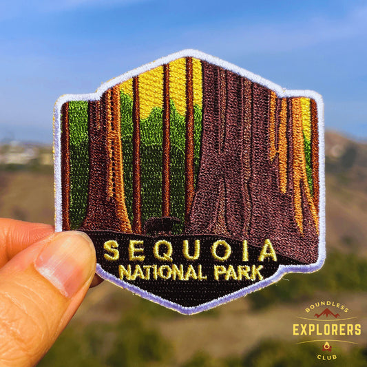 Sequoia National Park Patch for Backpack Denim Jacket Iron On Embroidery Decal Themed Hiker USA Mountain Nature Bear Travel Gifts for Her