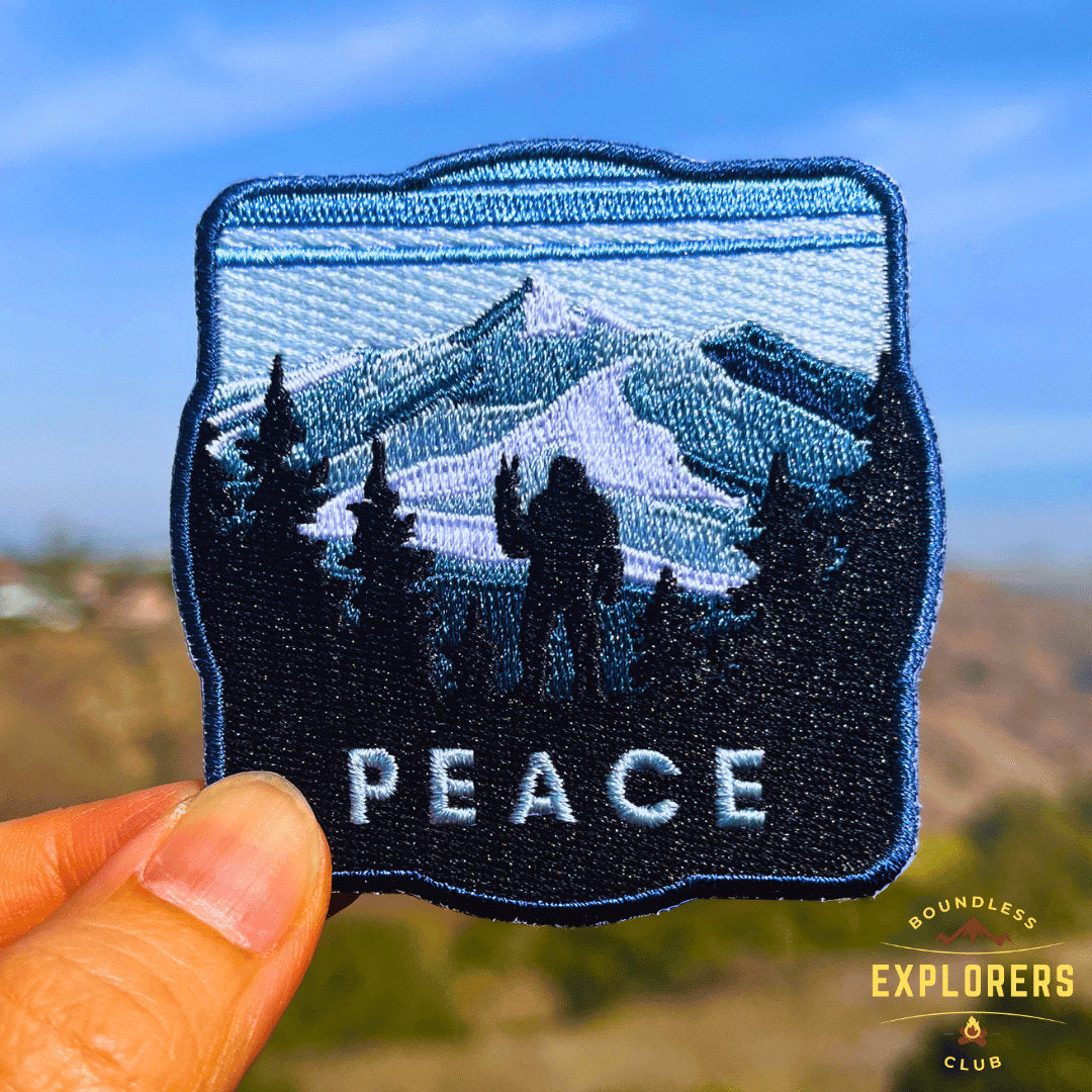 Bigfoot Sasquatch Peace National Park Patch for Backpack Denim Jacket Iron On Embroidery Decal Themed Mountain Nature Travel Gifts for Her