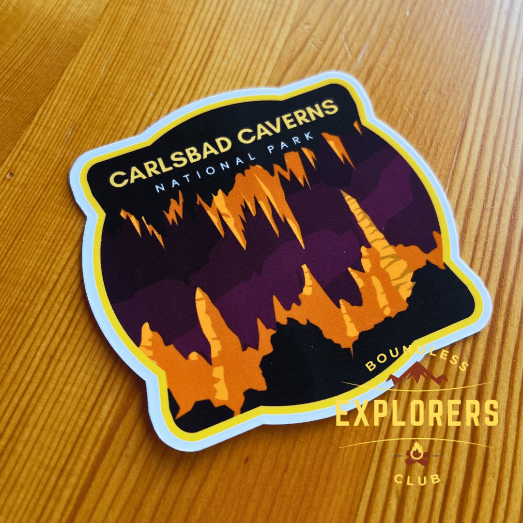 Carlsbad Caverns National Park Sticker for Water Bottle Laptop Car Sticker Themed Traveler Hiking Waterproof Vinyl Decals Gift for Her Him