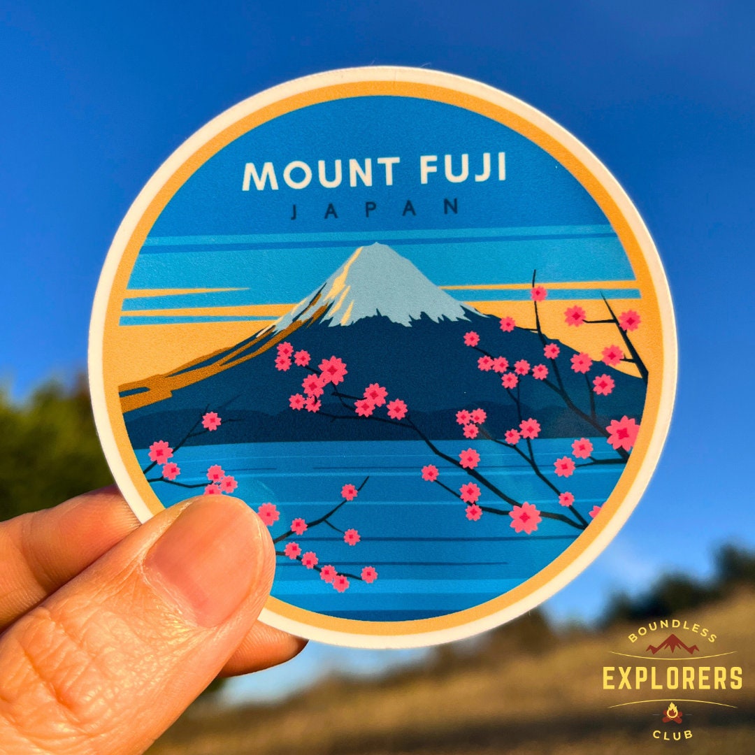 Mount Fuji Japan National Park Sticker for Water Bottle Laptop Car Sticker Themed Traveler Nature Hiking Waterproof Vinyl Decals Gift Her