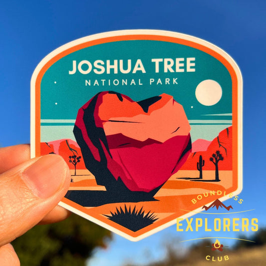 Joshua Tree National Park Sticker Heart for Water Bottle Laptop Car Sticker Themed Traveler Hiking USA Waterproof Vinyl Decals Gift Her Him