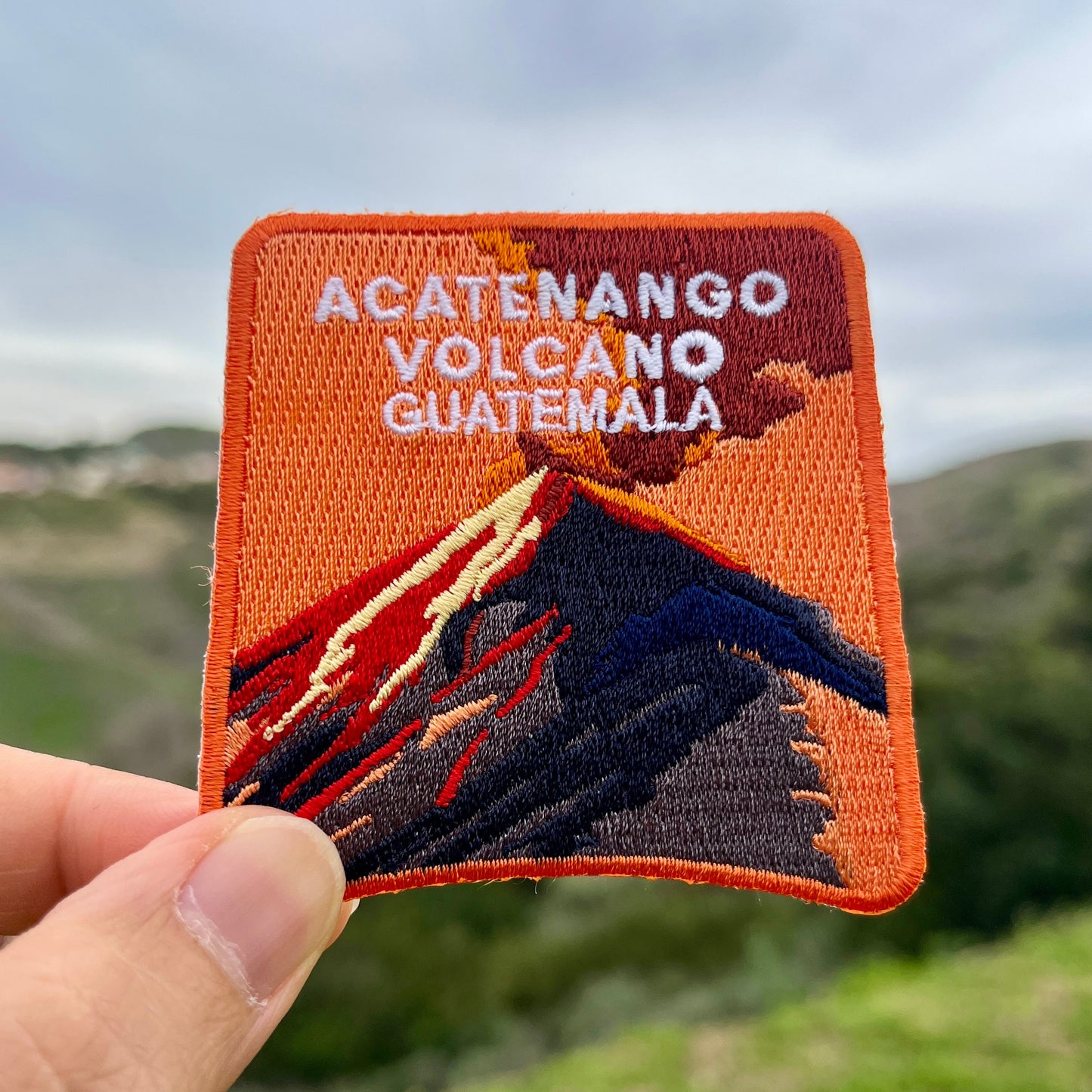 Acatenango Volcano Guatemala National Park Patch for Backpack Denim Jacket Iron On Embroidery Decal Themed  Mountain Travel Gifts for Her