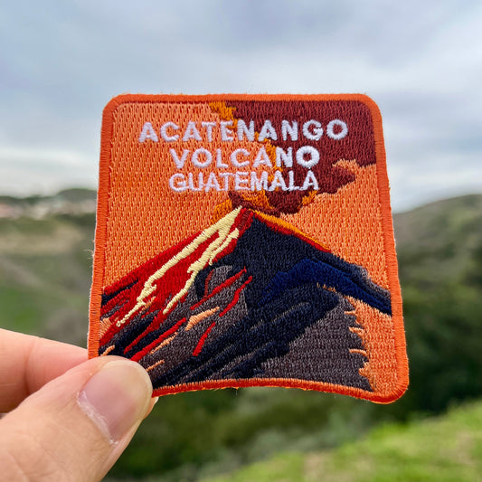 Acatenango Volcano Guatemala National Park Patch for Backpack Denim Jacket Iron On Embroidery Decal Themed  Mountain Travel Gifts for Her