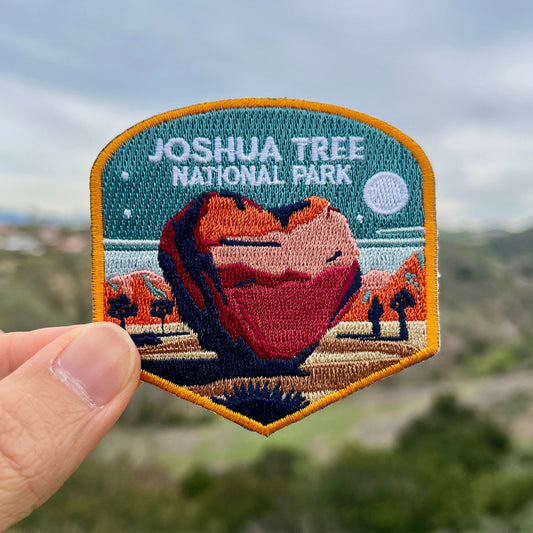 Joshua Tree National Park Patch for Backpack Denim Jacket Iron On Embroidery Decal Themed Hiker Heart USA Mountain Travel Gifts for Her Him