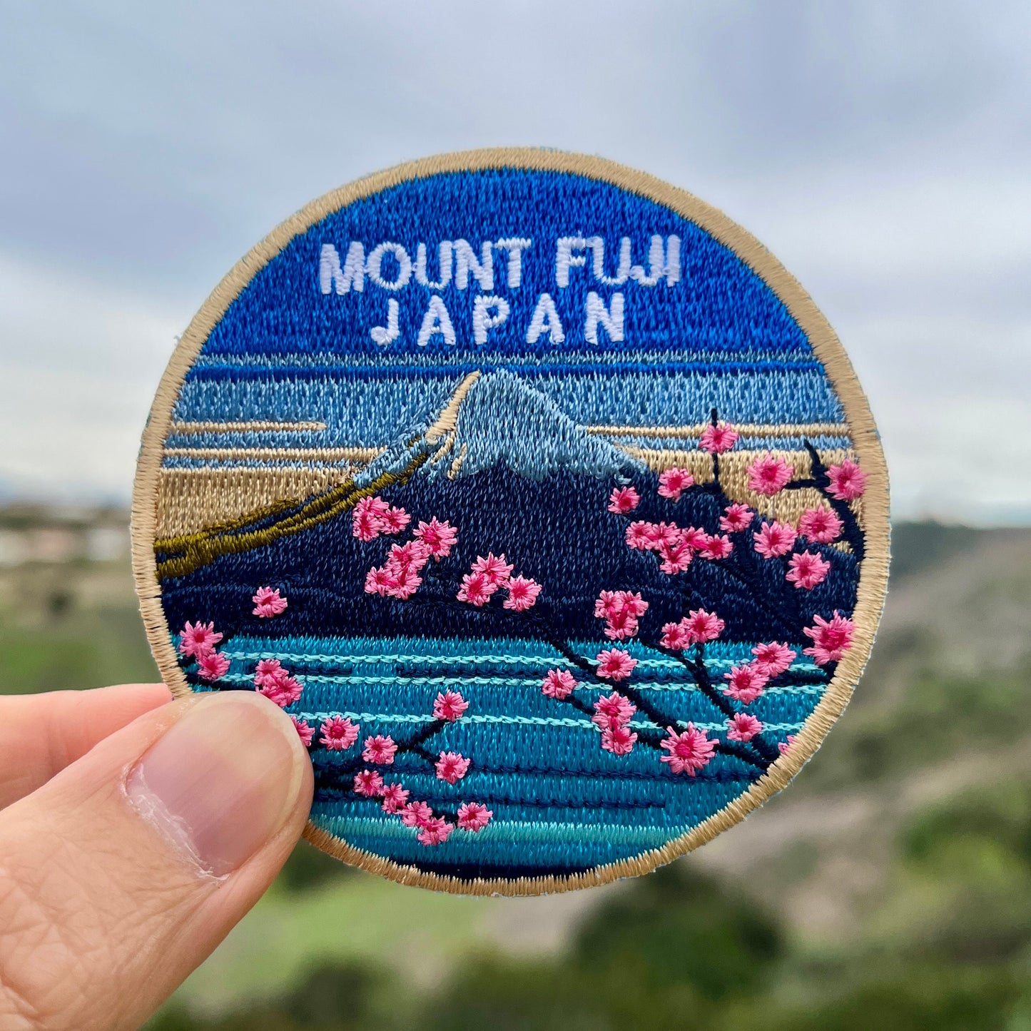 Mount Fuji Japan National Park Patch for Backpack Denim Jacket Iron On Embroidery Decal Themed Hiker Mountain Nature Travel Gifts for Her