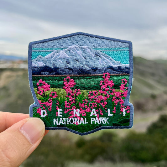 Denali National Park Patch for Backpack Denim Jacket Iron On Embroidery Decal Themed Hiker Nature Alaska Mountain USA Travel Gifts for Her