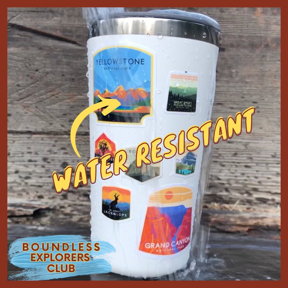 Yellowstone Buffalo National Park Sticker: Waterproof Vinyl Decal for Water Bottle, Laptop, Car