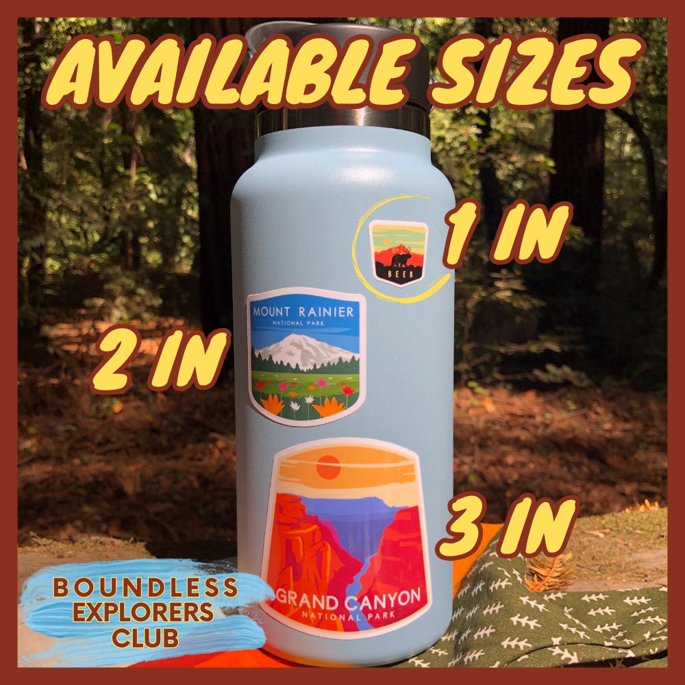 Yellowstone Buffalo National Park Sticker: Waterproof Vinyl Decal for Water Bottle, Laptop, Car
