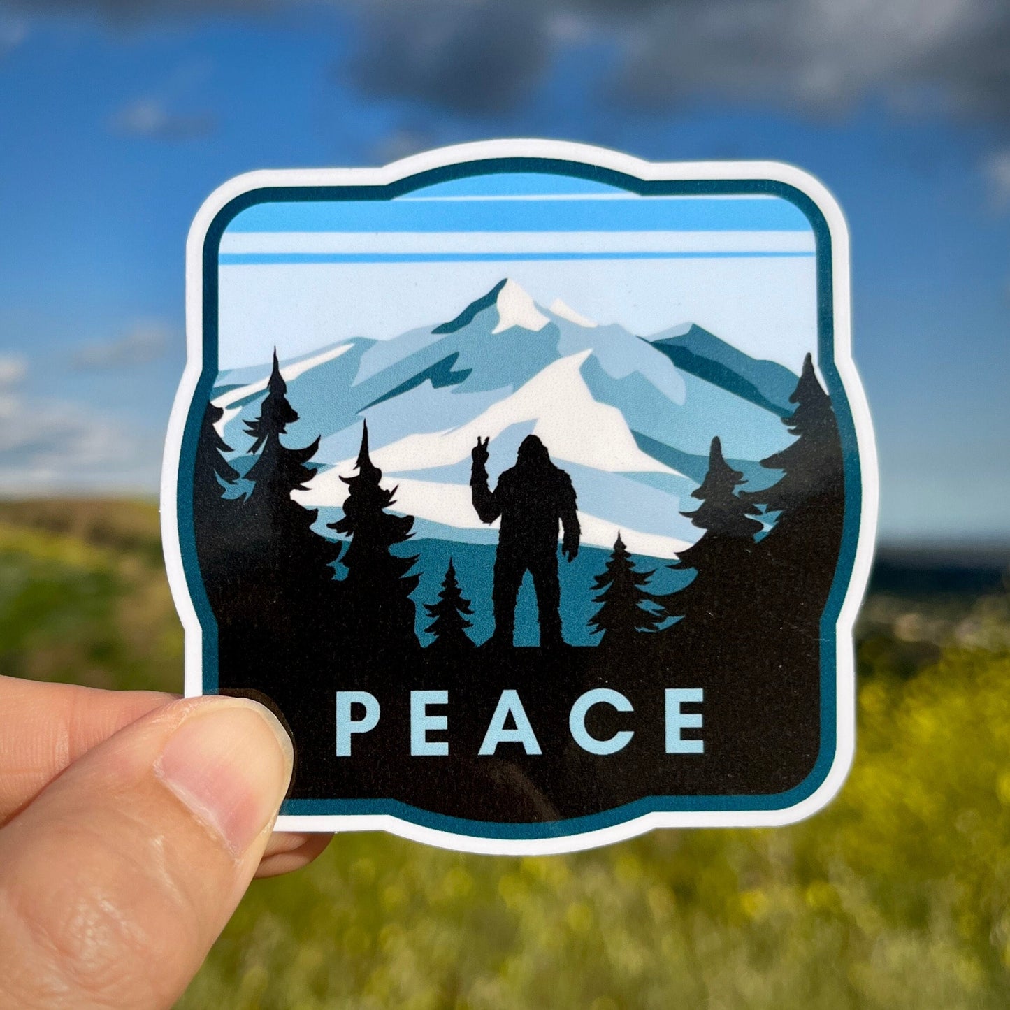 Bigfoot Sasquatch Peace National Park Sticker for Water Bottle Laptop Car Sticker Themed Traveler Waterproof Vinyl Decals for Gift for Her